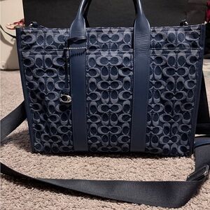 Coach Blue Patterned Tote Bag